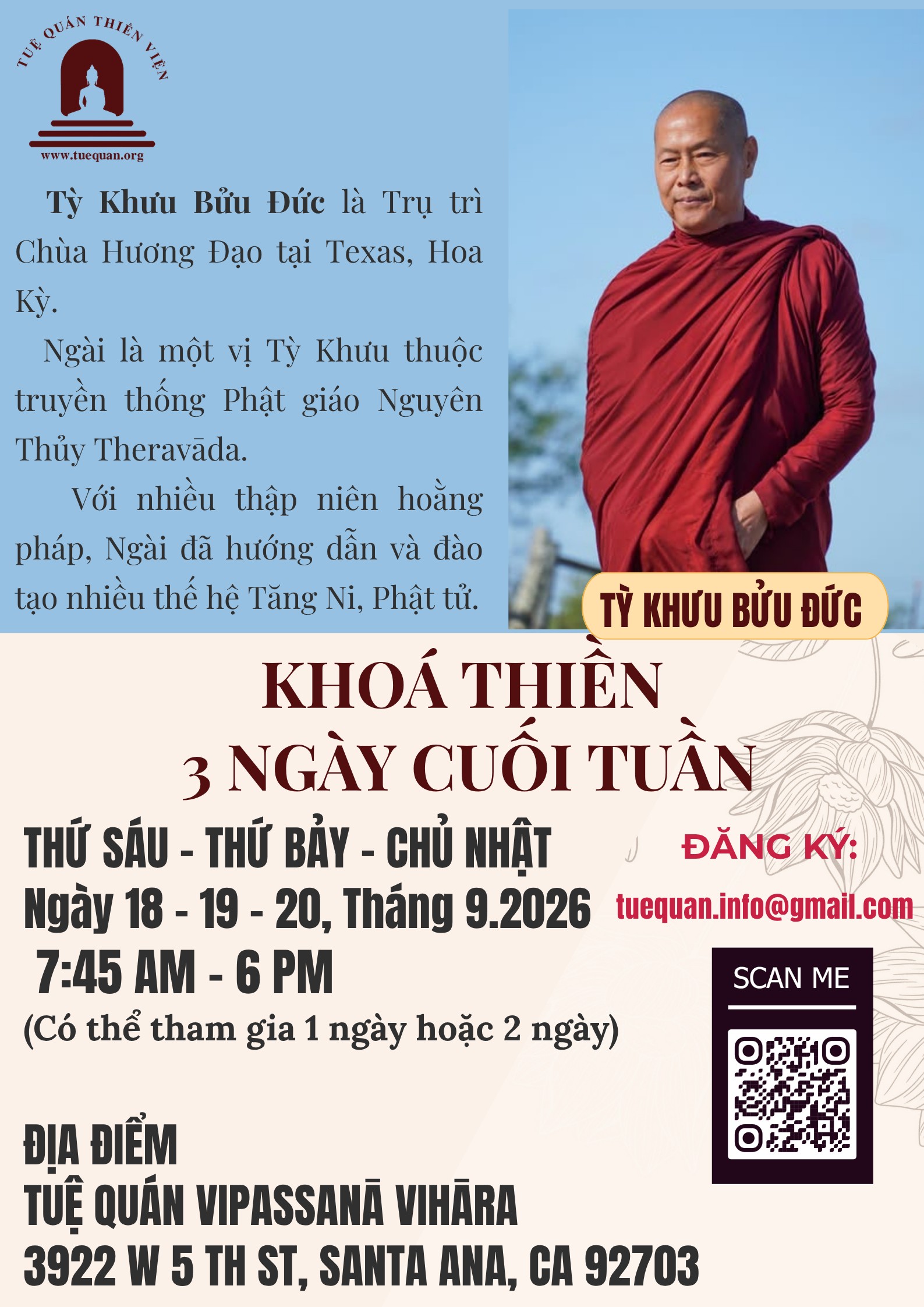 Khóa Thiền 3 Ngày Cuối Tuần